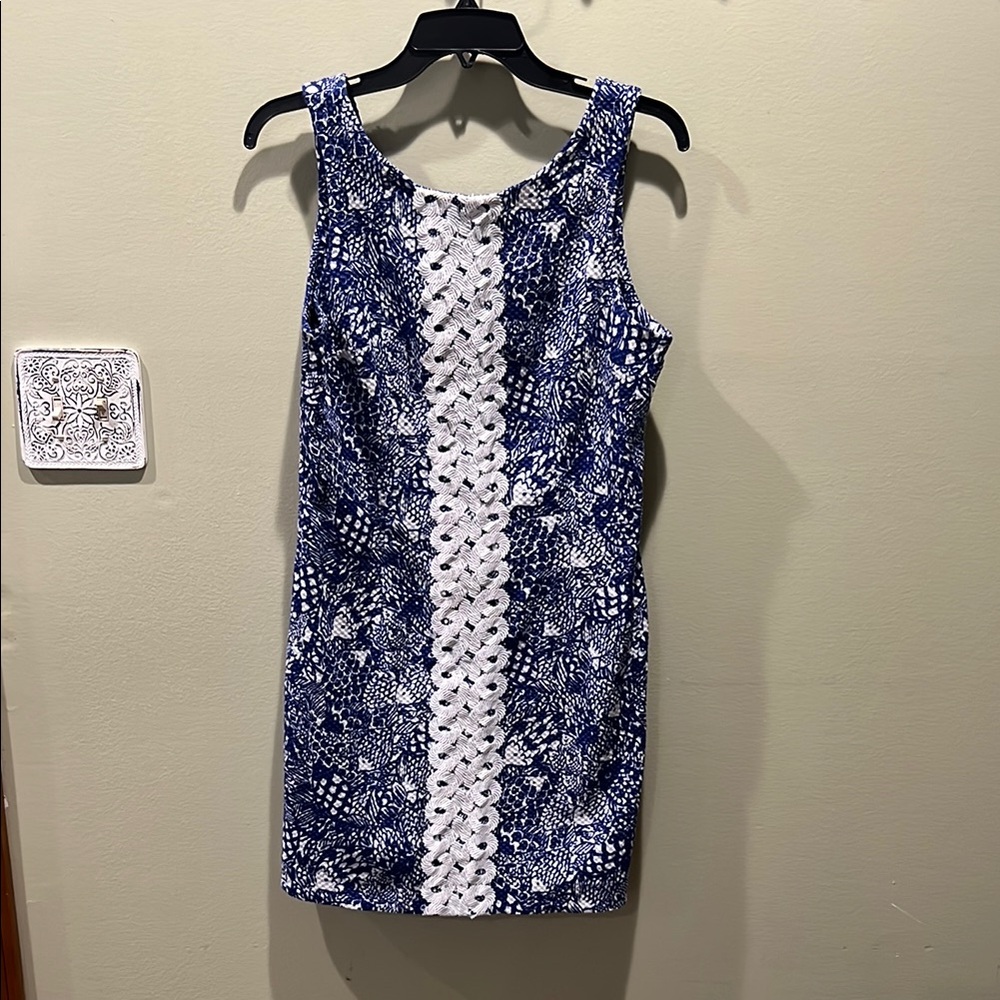 Lilly Pulitzer Navy and White Patterned Dress